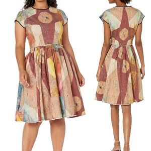 Making The Cut Winning Look Gary Graham Carnival Painting Cotton Dress